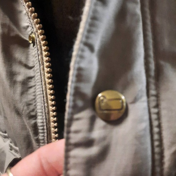 Vtg Woolrich Khaki Blanket Wool lining Chore Parka Field Hiking Jacket LG - Picture 8 of 14